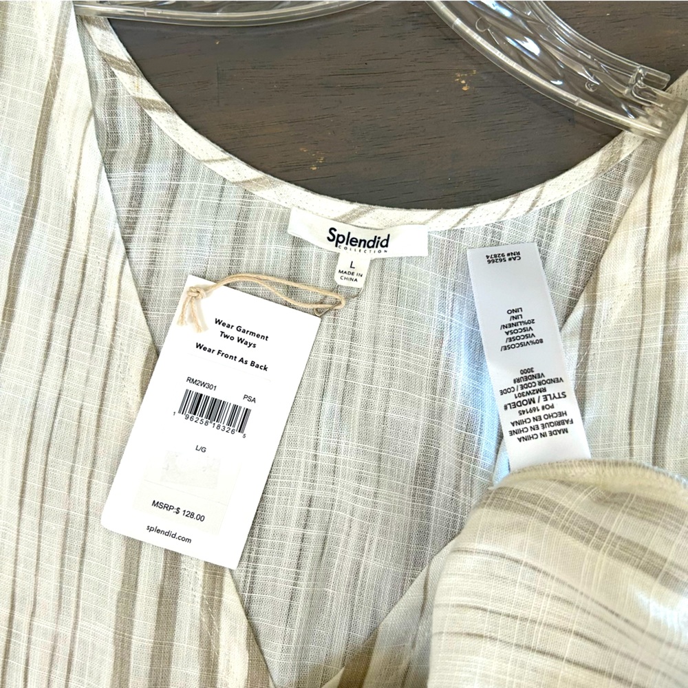 Splendid NWT Striped Canyon Cross Tank Top Large Sleeveless - Summer - Picture 4 of 5